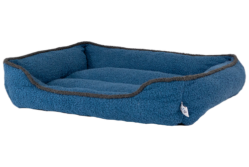 Teddy Fleece Dog Bed by Gor Pets, Blue